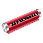Suport numar de telefon pentru parcare auto NEXTLY, rezistent la temperaturi ridicate/scazute, lipire cu banda dublu adeziva, ajustarea numerelor prin sistem de glisare, rosu