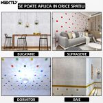 Set 100 x tapet autoadeziv 3D NEXTLY, pentru perete sau tavan, waterproof, ajustabil, adeziv puternic, usor de montat, suprafata acoperire 49 mp, 70x70 cm, design modern, alb, cod 11 - imagine 5