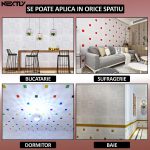 Set 100 x tapet autoadeziv 3D NEXTLY, design lemn/parchet, pentru perete sau tavan, waterproof, ajustabil, adeziv puternic, usor de montat, suprafata acoperire 49 mp, 70x70 cm, cod 84 - imagine 4