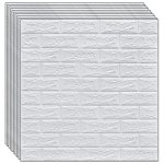 Set 10 x tapet autoadeziv 3D NEXTLY, pentru tavan/perete, design caramida, waterproof, ajustabil, adeziv puternic, usor de montat, suprafata acoperire 5.3MP, 70x77 cm, alb, cod 1