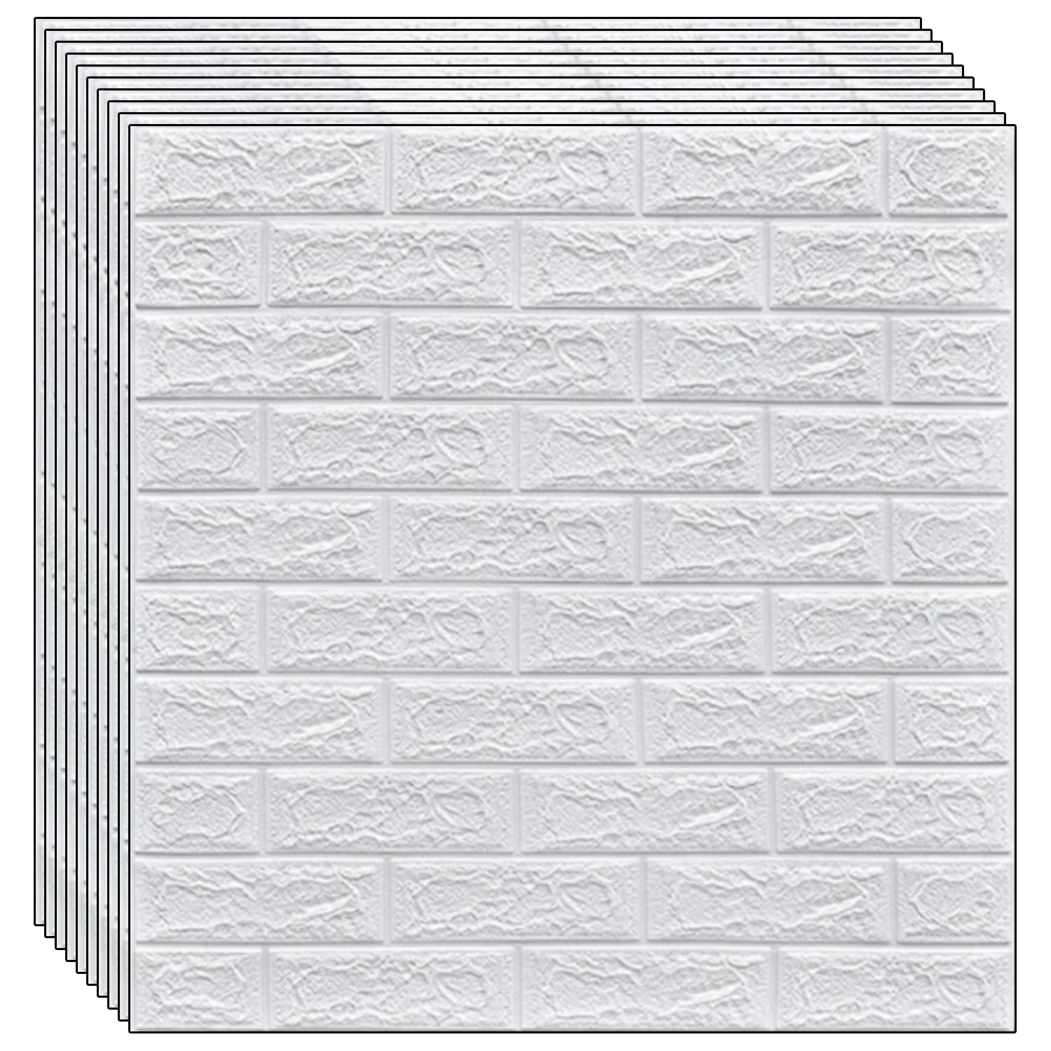 6681acae939fb70c3077cff450c47f0a.jpg Set 10 x tapet autoadeziv 3D NEXTLY, pentru tavan/perete, design caramida, waterproof, ajustabil, adeziv puternic, usor de montat, suprafata acoperire 5.3MP, 70x77 cm, alb, cod 1 - imagine 1