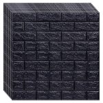 Set 20 x tapet autoadeziv 3D NEXTLY, pentru tavan/perete, design caramida, waterproof, ajustabil, adeziv puternic, usor de montat, suprafata acoperire 10.6MP, 70x77 cm, negru, cod 5