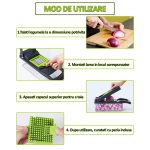 Razatoare multifunctionala pentru legume si fructe NEXTLY, lame interschimbabile pentru feliere, tocare, razuire, macinare, separator de oua, lame din otel inoxidabil, gri - imagine 9