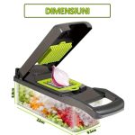 Razatoare multifunctionala pentru legume si fructe NEXTLY, lame interschimbabile pentru feliere, tocare, razuire, macinare, separator de oua, lame din otel inoxidabil, gri - imagine 10