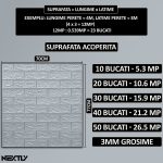 Set 40 x tapet autoadeziv 3D NEXTLY, pentru tavan/perete, design caramida, waterproof, ajustabil, adeziv puternic, usor de montat, suprafata acoperire 21.2MP, 70x77 cm, silver, cod 2 - imagine 6