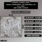 Set 50 x tapet autoadeziv 3D NEXTLY, pentru tavan/perete, design tip marmura, waterproof, ajustabil, adeziv puternic, usor de montat, suprafata acoperire 24.5MP, 70x70 cm, argintiu-alb, cod 70 - imagine 6