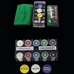 Set poker texas 200 jetoane, NEXTLY, 2 pachete de carti, accesorii incluse, cutie metalica, portabil - imagine 5