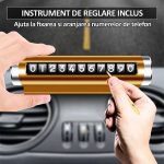 Suport numar de telefon pentru parcare auto NEXTLY, rezistent la temperaturi ridicate/scazute, lipire cu banda dublu adeziva, ajustarea numerelor prin sistem de glisare, portocaliu - imagine 3