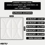 Set 10 x tapet autoadeziv 3D NEXTLY, design modern, floral, pentru perete sau tavan, waterproof, ajustabil, adeziv puternic, usor de montat, suprafata acoperire 4.9 mp, 70x70 cm, cod 83 - imagine 6