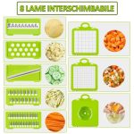 Razatoare multifunctionala pentru legume si fructe NEXTLY, lame interschimbabile pentru feliere, tocare, razuire, macinare, separator de oua, lame din otel inoxidabil, gri - imagine 5