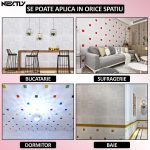 Set 20 x tapet autoadeziv 3D NEXTLY, pentru tavan/perete, design caramida, waterproof, ajustabil, adeziv puternic, usor de montat, suprafata acoperire 10.6MP, 70x77 cm, roz, cod 3 - imagine 4