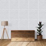 Set 10 x tapet autoadeziv 3D NEXTLY, pentru tavan/perete, design caramida, waterproof, ajustabil, adeziv puternic, usor de montat, suprafata acoperire 5.3MP, 70x77 cm, alb, cod 1 - imagine 7