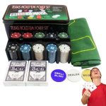Set poker texas 200 jetoane, NEXTLY, 2 pachete de carti, accesorii incluse, cutie metalica, portabil - imagine 3