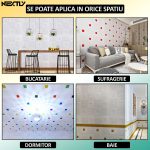 Set 100 x tapet autoadeziv 3D NEXTLY, pentru perete sau tavan, waterproof, ajustabil, adeziv puternic, usor de montat, suprafata acoperire 53 mp, 70x77 cm, design modern, alb multicolor, cod 56 - imagine 5