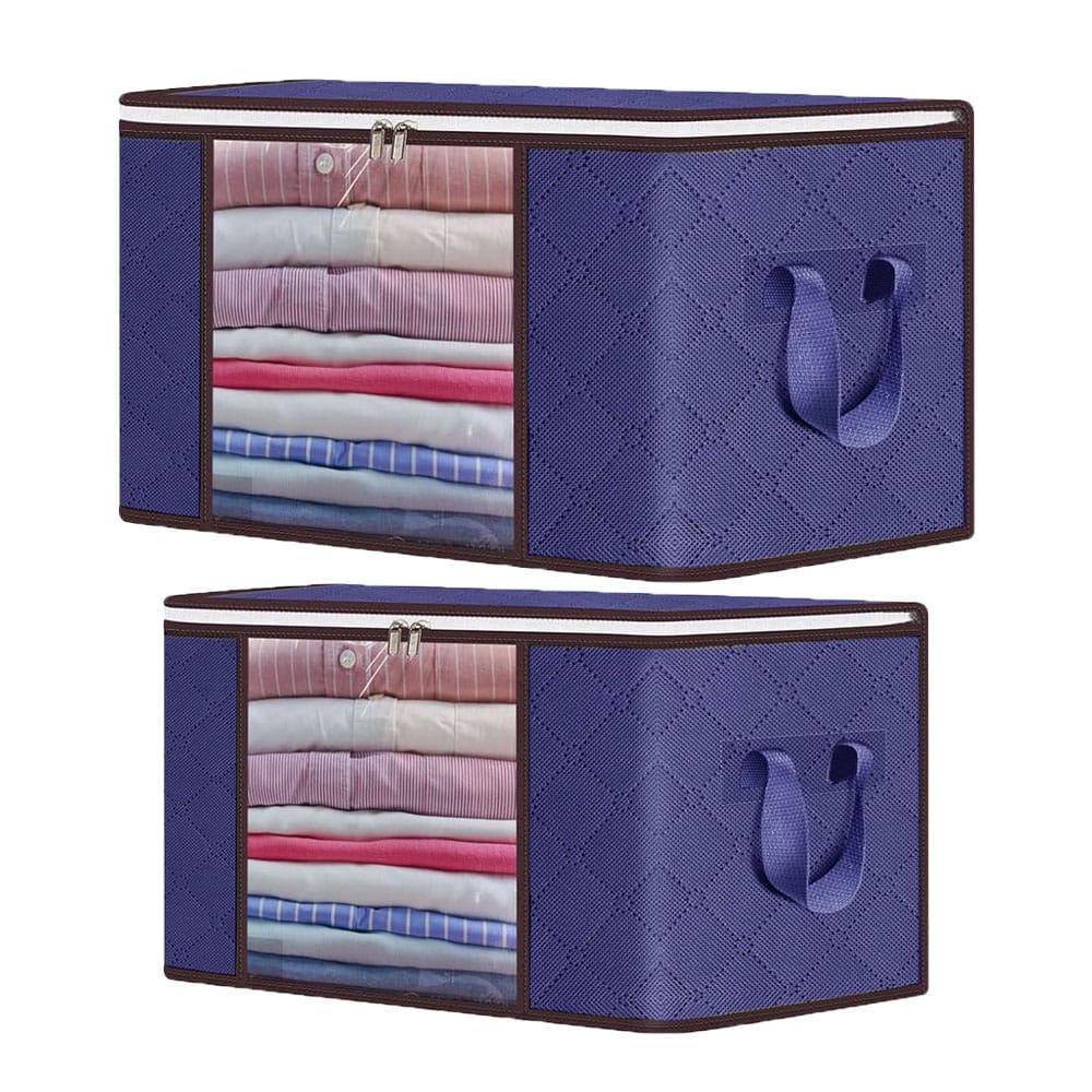 a5a741db5fdc0b386b14826bebe63ec2.jpg Set 2 x organizator pentru haine, perne, pilote, jucarii si alte accesorii NEXTLY, geanta depozitare pliabila, fereastra de vizualizare, material respirabil, capacitate mare, inchidere cu fermoar dubl - imagine 1