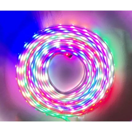 Instalatie de craciun multicolora tip banda led RGB, invelis tip furtun, NEXTLY, 10m lungime, 480 leduri, 8 jocuri de lumini, rezistenta la apa si inghet, interior exterior, pentru brad, casa, pomi, a