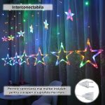 Instalatie de Craciun tip perdea NEXTLY, interconectabila, lumini LED RGB, 8 jocuri de lumini, 3 metri latime, pentru interior/usa/geam/perete, telecomanda pe fir, conectare la priza, stele mici si ma - imagine 5