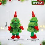 Jucarie interactiva de plus NEXTLY, brad dansator, imita sunete/repeta ceea ce spui, vorbeste, canta melodii de Craciun, luminite LED, 42x25cm, functionare pe baterii, multicolor - imagine 9