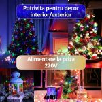 Instalatie de craciun multicolora tip banda led RGB, invelis tip furtun, NEXTLY, 10m lungime, 480 leduri, 8 jocuri de lumini, rezistenta la apa si inghet, interior exterior, pentru brad, casa, pomi, a - imagine 9