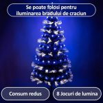 Instalatie de craciun, lumina albastra, NEXTLY, rola 50m lungime, 8 jocuri de lumini, rezistenta la apa si inghet, interior exterior, pentru brad, casa, pomi, alimentare 220v - imagine 2