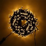 Instalatie de craciun, lumina alba calda, NEXTLY, rola 50m lungime, 8 jocuri de lumini, rezistenta la apa si inghet, interior exterior, pentru brad, casa, pomi, alimentare 220v