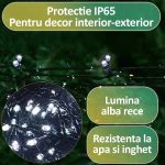 Instalatie de craciun, lumina alba rece, NEXTLY, rola 100m lungime, 8 jocuri de lumini, rezistenta la apa si inghet, interior exterior, pentru brad, casa, pomi, alimentare 220v - imagine 4