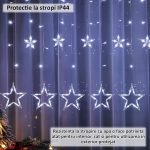 Instalatie de Craciun tip perdea NEXTLY, interconectabila, lumini LED RGB, 8 jocuri de lumini, 3 metri latime, pentru interior/exterior/usa/geam/perete, telecomanda pe fir, conectare la priza, stele m - imagine 7