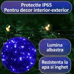 Instalatie de craciun, lumina albastra, NEXTLY, rola 50m lungime, 8 jocuri de lumini, rezistenta la apa si inghet, interior exterior, pentru brad, casa, pomi, alimentare 220v - imagine 7