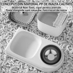 Dispenser automat de apa tip fantana pentru caini si pisici cu bol din inox pentru hrana 2 in 1, NEXTLY, capacitate rezervor apa 3L, filtrare prin carbune activ, silentios, alimentare USB, alb - imagine 9