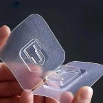 Set 80 x suport dublu cu autoadeziv NEXTLY, fixare/agatare diverse obiecte, aplicabil pe diverse suprafete, plastic ABS, adeziv puternic, waterproof, 5.5 x 5.5cm, transparent - imagine 8