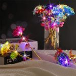 SET 7 x trandafir artizanal cu lumini LED NEXTLY, realizat manual, efecte cromatice, 3 moduri de iluminare, 24cm, cutie inclusa, multicolor - imagine 5