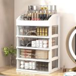 Organizator de cosmetice, bijuterii, accesorii si alte obiecte NEXTLY, multifunctional, 4 sertare glisante, compartimenat, 16x22x33, 3-1 roz-transparent - imagine 10