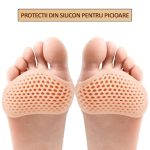 Set 2 protectii din silicon pentru picioare NEXTLY, previn durerile/bataturile, lavabile, reutilizabile, anti-alunecare, elastice, potrivite pentru orice incaltaminte, marime universala, crem - imagine 2