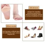 Set 2 protectii din silicon pentru picioare NEXTLY, previn durerile/bataturile, lavabile, reutilizabile, anti-alunecare, elastice, potrivite pentru orice incaltaminte, marime universala, crem - imagine 6