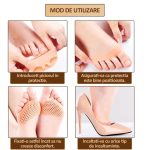 Set 2 protectii din silicon pentru picioare NEXTLY, previn durerile/bataturile, lavabile, reutilizabile, anti-alunecare, elastice, potrivite pentru orice incaltaminte, marime universala, crem - imagine 8