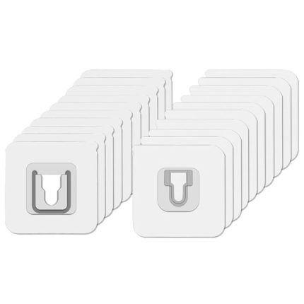 Set 100 x suport dublu cu autoadeziv NEXTLY, fixare/agatare diverse obiecte, aplicabil pe diverse suprafete, plastic ABS, adeziv puternic, waterproof, 5.5 x 5.5cm, transparent