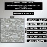 Set 40 x tapet autoadeziv 3D NEXTLY, pentru perete sau tavan, waterproof, ajustabil, adeziv puternic, usor de montat, suprafata acoperire 21.2 mp, 70x77 cm, design caramida, gri, cod 95 - imagine 4