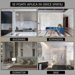 Set 30 x tapet autoadeziv imitatie marmura NEXTLY, waterproof, ajustabil, adeziv puternic, usor de montat, suprafata acoperire 5.4 mp, 30x60 cm, 2mm grosime PD910 - imagine 6