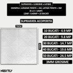 Set 50 x tapet autoadeziv 3D NEXTLY, pentru perete sau tavan, waterproof, ajustabil, adeziv puternic, usor de montat, suprafata acoperire 24.5 mp, 70x70 cm, alb, cod 79, model romb - imagine 4