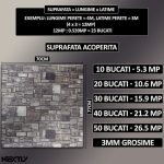Set 50 x tapet autoadeziv 3D NEXTLY, pentru perete sau tavan, waterproof, ajustabil, adeziv puternic, usor de montat, suprafata acoperire 26.5 mp, 70x77 cm, design caramida, maro, cod 92 - imagine 4