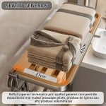 Suport de perete pentru baie/bucatarie NEXTLY, pliabil, carlige si bara pentru agatare, prindere cu ventuze cu suport de blocare, aluminiu, 41x53cm, gri - imagine 6