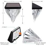 Lampa de exterior cu incarcare solara NEXTLY, senzor de lumina, lumina calda, forma de diamant, ABS + policarbonat PG33, rezistenta la apa IP44, transparent negru - imagine 8