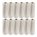 Set 12 role pungi universale pentru vidat si sigilat alimente, NEXTLY, gofrate, lavabile, conservare optima, fructe, legume, carne, mancare, compatibilitate universala, rezistenta la inghet si caldura