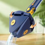 Mop multifunctional NEXTLY pentru suprafete uscate si ude, cap triunghiular rotativ 360°, stergator pentru geamuri, podele, pereti, mobila, laveta microfibre, maner telescopic, ajustabil, 6 lavete inc - imagine 10