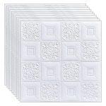 Set 40 x tapet autoadeziv 3D NEXTLY, pentru perete sau tavan, waterproof, ajustabil, adeziv puternic, usor de montat, suprafata acoperire 19.6 mp, 70x70 cm, alb, cod 73