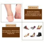 Set 4 protectii din silicon pentru calcaie NEXTLY, pentru dureri/bataturi/piele crapata, lavabile, reutilizabile, anti-alunecare, elastice, potrivite pentru orice incaltaminte, marime universala, crem - imagine 5