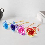 Trandafir artizanal cu lumini LED NEXTLY, realizat manual, efecte cromatice, 3 moduri de iluminare, 24cm, cutie inclusa, albastru - imagine 8