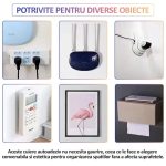 Set 70 x suport dublu cu autoadeziv NEXTLY, fixare/agatare diverse obiecte, aplicabil pe diverse suprafete, plastic ABS, adeziv puternic, waterproof, 5.5 x 5.5cm, transparent - imagine 4