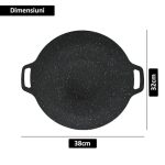 Plita japoneza NEXTLY, antiaderenta, usor de curatat, gatire directa pe aragaz/plita cu inductie/gratar, diametru 32cm, negru - imagine 8