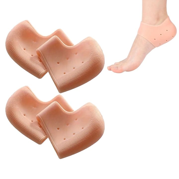 res_d29b21aad0dbb9b574e9565f673bbafa.jpg Set 2 protectii din silicon pentru calcaie NEXTLY, pentru dureri/bataturi/piele crapata, lavabile, reutilizabile, anti-alunecare, elastice, potrivite pentru orice incaltaminte, marime universala, crem - imagine 1